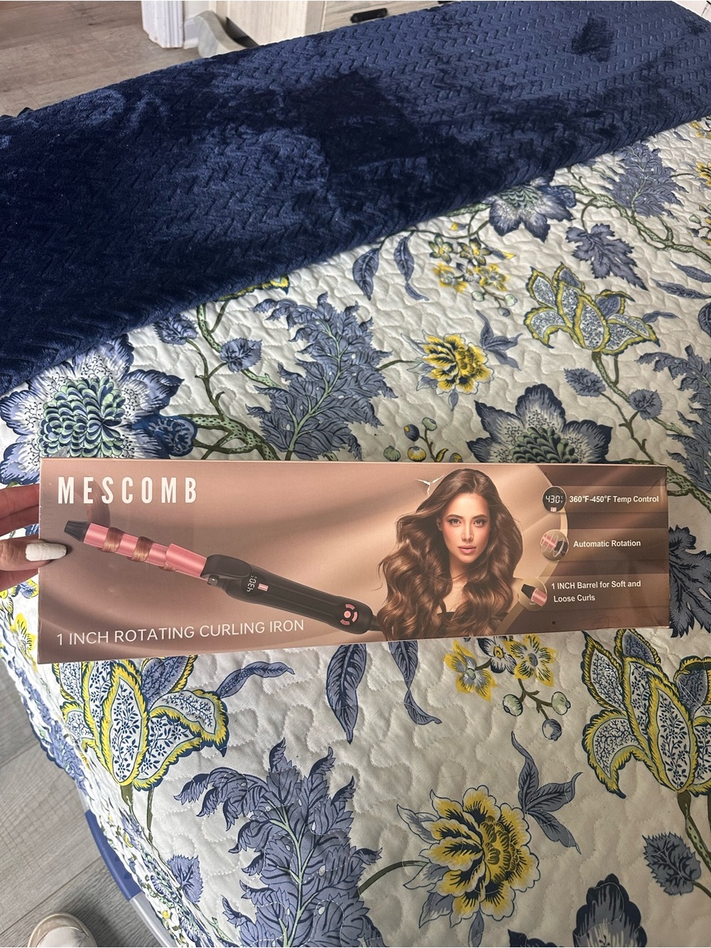 MESCOMB 1-Inch Rotating Curling Iron – Pink/Black